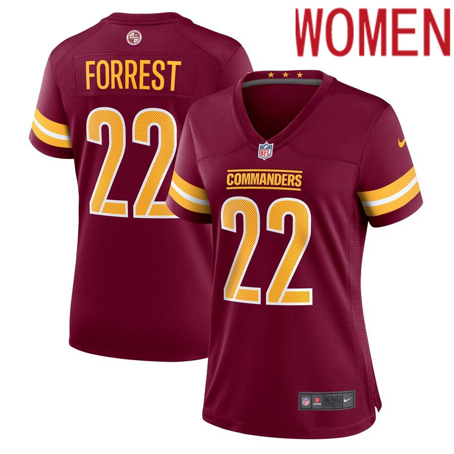 Women Washington Commanders 22 Darrick Forrest Nike Burgundy Game Player NFL Jersey